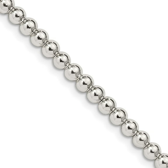 925 Sterling Silver Ball Beaded Chain Styles Necklace 4 mm Beads on Box 16 inch