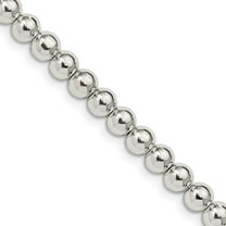925 Sterling Silver Ball Beaded Chain Styles Necklace 5 mm Beads on Box 16 inch
