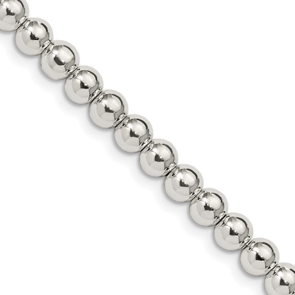 925 Sterling Silver Ball Beaded Chain Styles Necklace 5 mm Beads on Box 16 inch