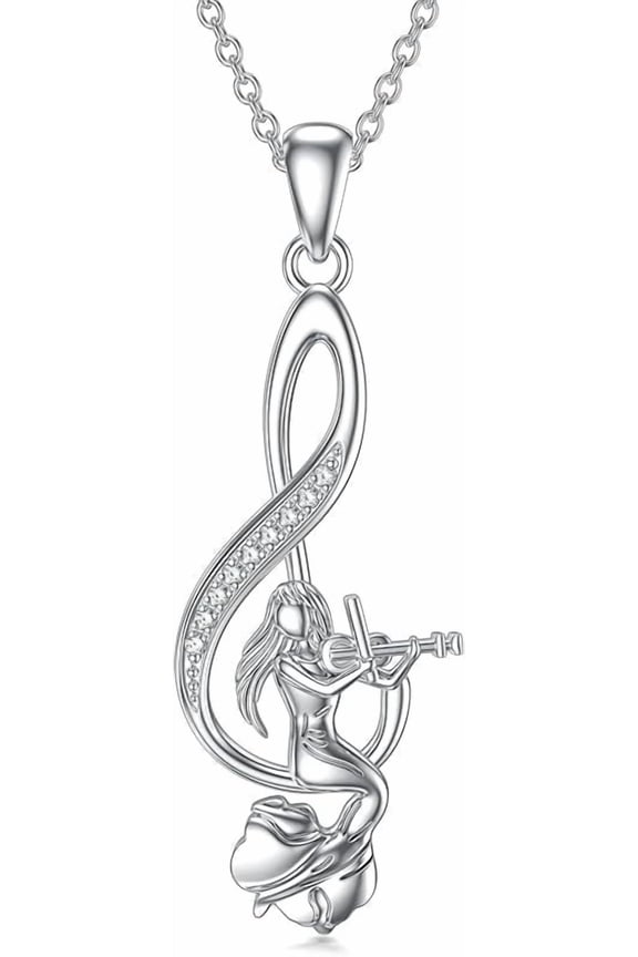 925 Sterling Silver Ballet Dancer/Gymnastics/Music Note Neckalce Ballerina Dancing Music Jewelry Gifts for Women Dance Lovers