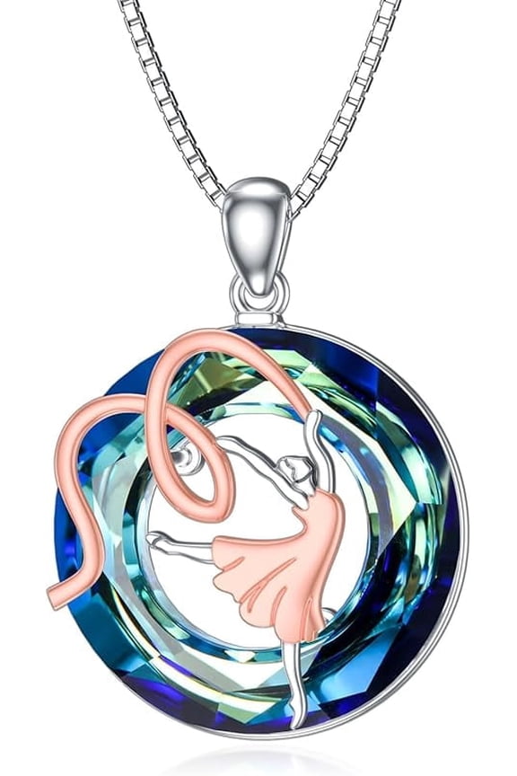 925 Sterling Silver Ballet Dancer/Gymnastics/Music Note Neckalce Ballerina Dancing Music Jewelry Gifts for Women Dance Lovers