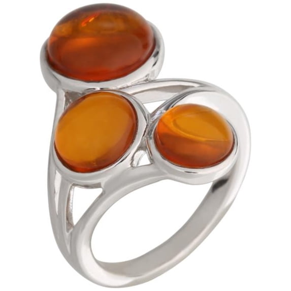 925 Sterling Silver Baltic Amber Ring