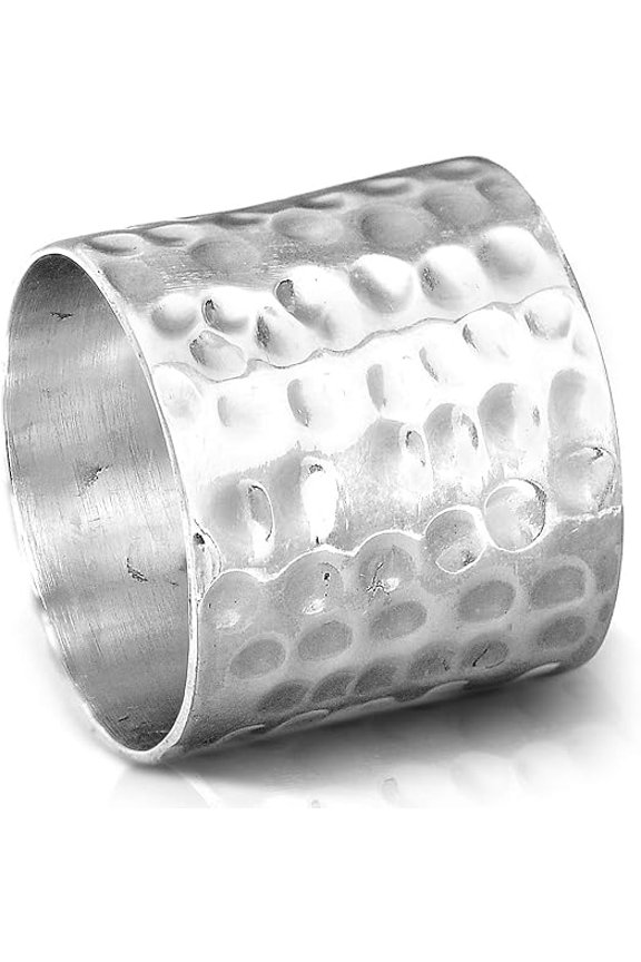925 Sterling Silver Band Ring for Women Statement Plain Simple Wide Cuff