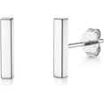 thumbnail image 1 of 925 Sterling Silver Bar Stud Earring for Women Hypoallergenic Jewelry | 14K White Gold Plated Silver Bar Earrings, 1 of 7