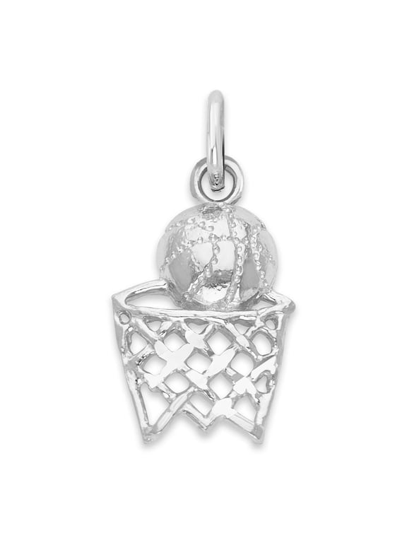 925 Sterling Silver Basketball Charm, Dainty Sports Jewelry for Men and Women
