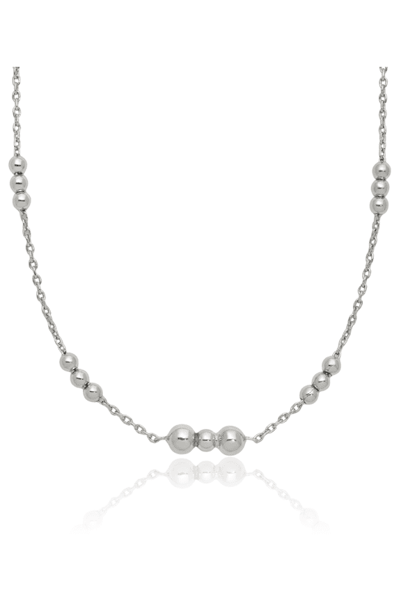 925 Sterling Silver Bead Ball Chain Necklace