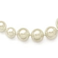 thumbnail image 1 of 925 Sterling Silver Beaded Necklace Chain Majestik 6-12mm Graduated White Imitation Shell Pearl Hand-knotted 18 inch, 1 of 5