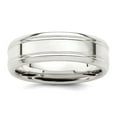 thumbnail image 1 of 925 Sterling Silver Beveled Edge 6mm Polished Fancy Band Ring Size 7 Ring for Women and Men, 1 of 2
