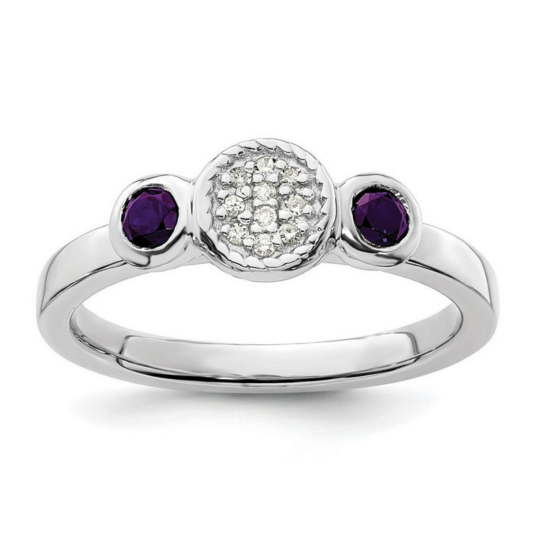 Sterling Silver Stackable Expressions Bezel Set Amethyst Ring Sterling Silver Stackable Expressions Bezel Set Amethyst Ring