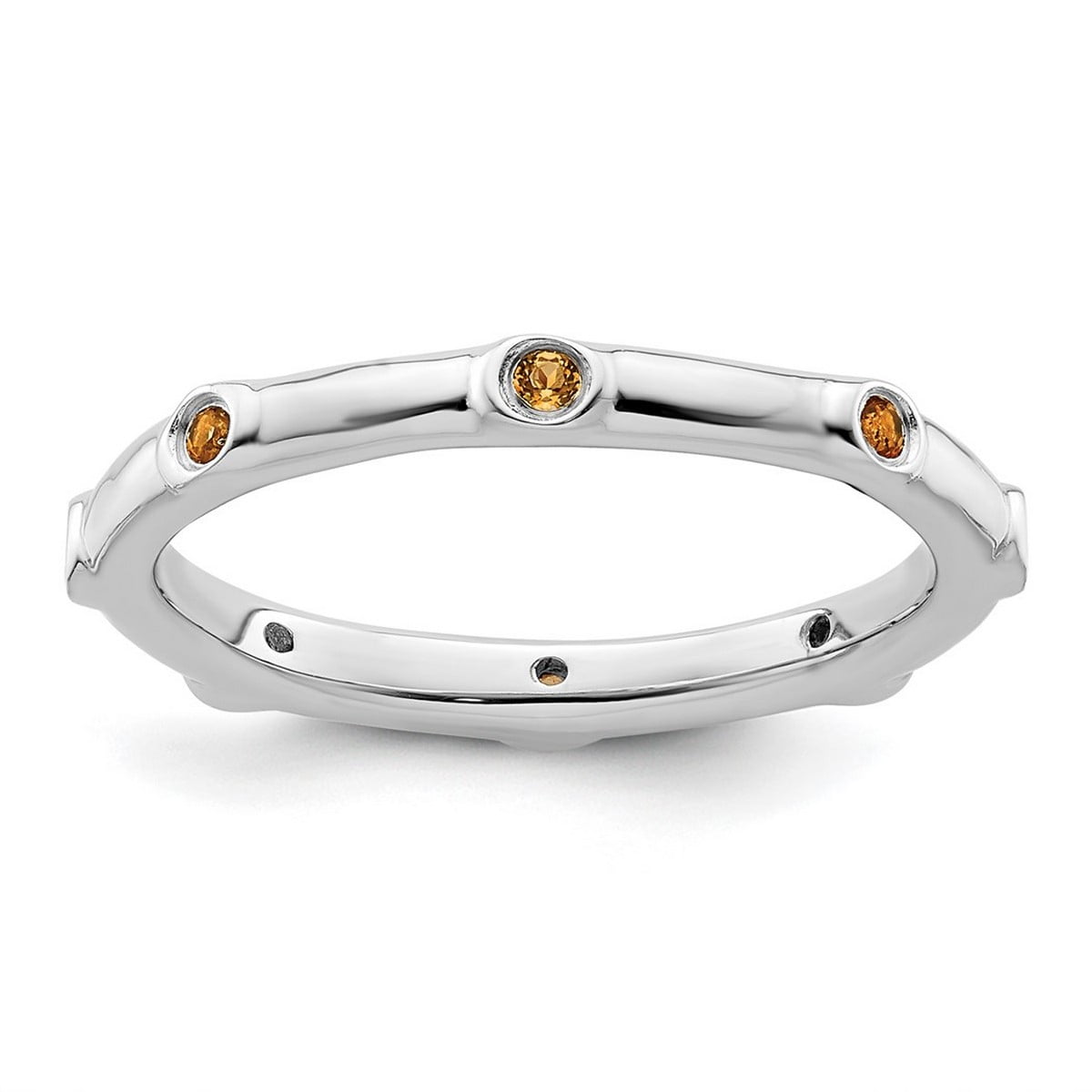 Sterling Silver Stackable Expressions Citrine Ring - Size 9 Sterling Silver Stackable Expressions Citrine Ring - Size 9