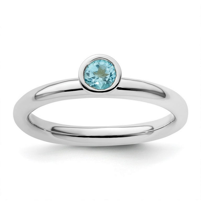 Sterling Silver Stackable Expressions Blue Topaz Oval Ring Sterling Silver Stackable Expressions Blue Topaz Oval Ring