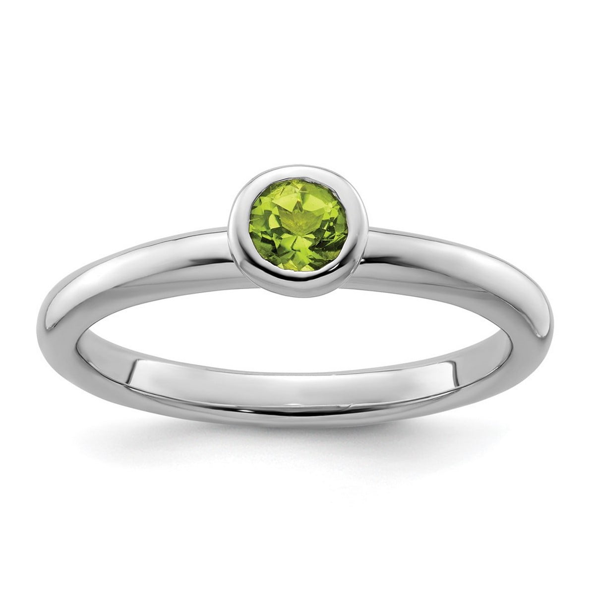 Sterling Silver Stackable Expressions Low Oval Peridot Ring Sterling Silver Stackable Expressions Low Oval Peridot Ring