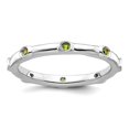 thumbnail image 1 of 925 Sterling Silver Bezel Polished Stackable Peridot Ring Size 10-Stackable-Ring for Women - .15 cwt, 1 of 2