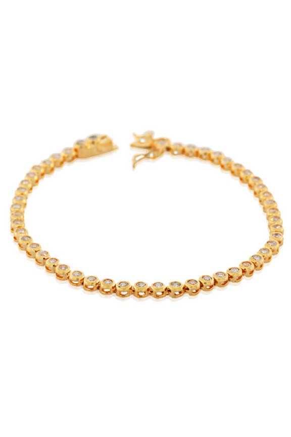 925 Sterling Silver Bezel-Set White CZ Womens Tennis Bracelet