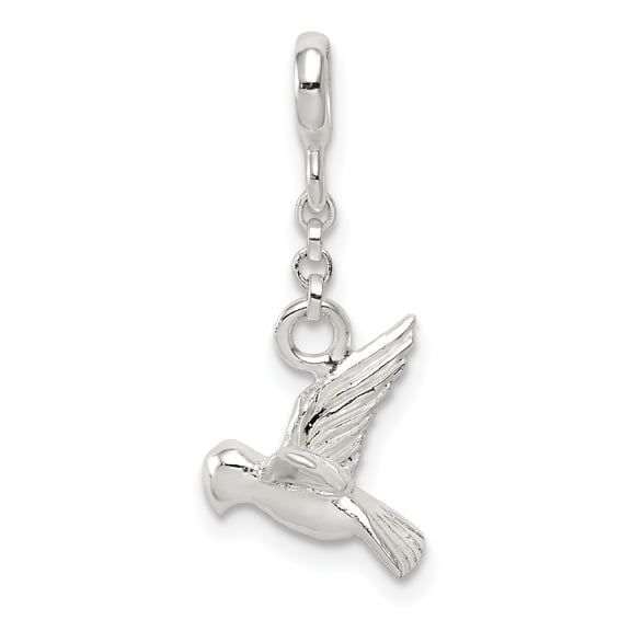 925 Sterling Silver Bird 1/2in Dangle Enhancer Pendant