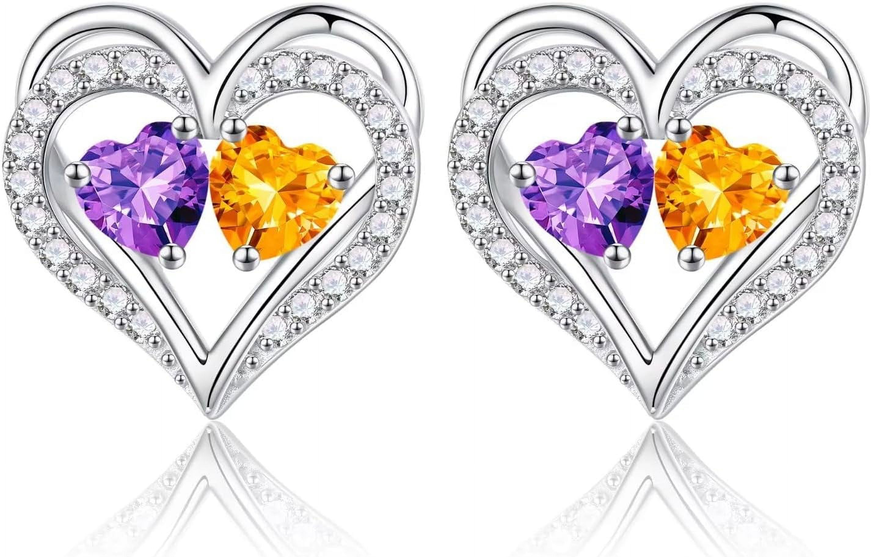 Hipunk Sterling Silver Birthstone Butterfly Jewelry Set – Necklace, Earrings, Ring & Bracelet - View #4