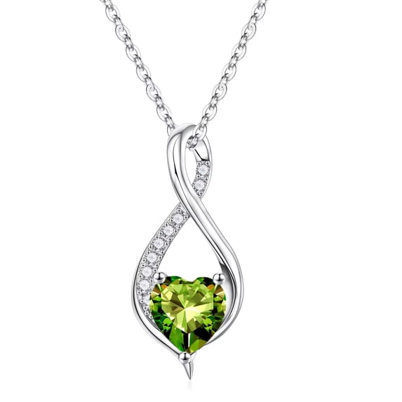 925 Sterling Silver Birthstone Necklaces for Women Dainty Infinity Pendant Birthstone Necklace Jewelry Gifts for Her Gilrs