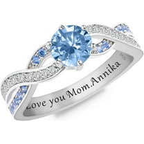 925 Sterling Silver Birthstone Ring for Women Personalized Promise Ring for Her Customize Mother Birthstone Ring Gift for Christmas Birthday