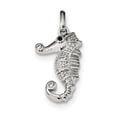 thumbnail image 1 of 925 Sterling Silver Black & Clear CZ Seahorse (13.5x28mm) Pendant / Charm, 1 of 1