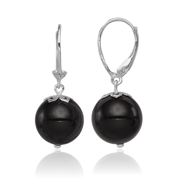 925 Sterling Silver Black Onyx Drop Dangle Earrings