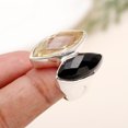 thumbnail image 1 of 925 Sterling Silver Black Onyx and Citrine Designer Ring – Handmade Statement Ring, US Size 5-10, Natural Gemstone Jewelry, 1 of 2