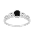 thumbnail image 1 of Mooneye 925 Sterling Silver Black Spinel Cushion 6mm Women's Solstic Engagement Ring, 0.75 Ct, 1 of 4