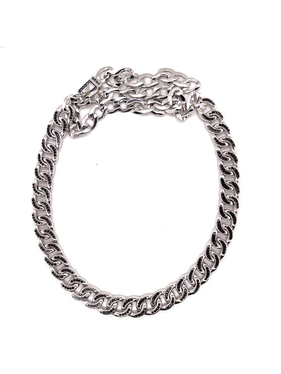 925 Sterling Silver Black Spinel Necklace