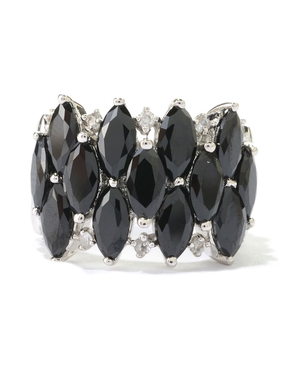 925 Sterling Silver Black Spinel Ring