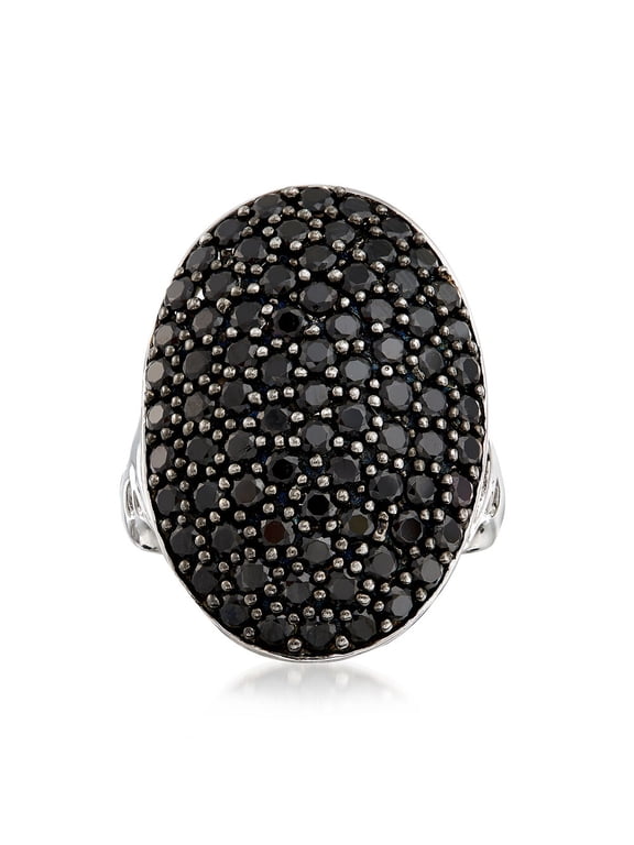 925 Sterling Silver Black Spinel Ring