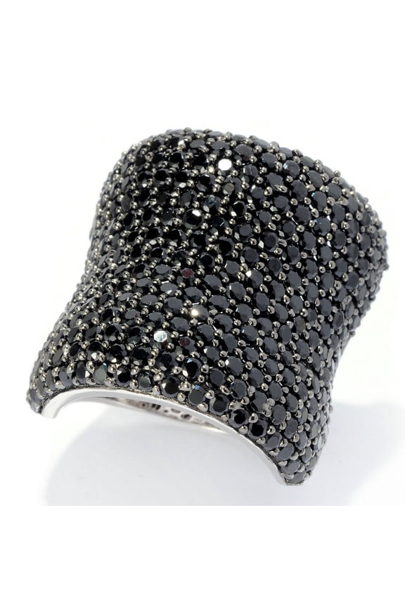 925 Sterling Silver Black Spinel Ring