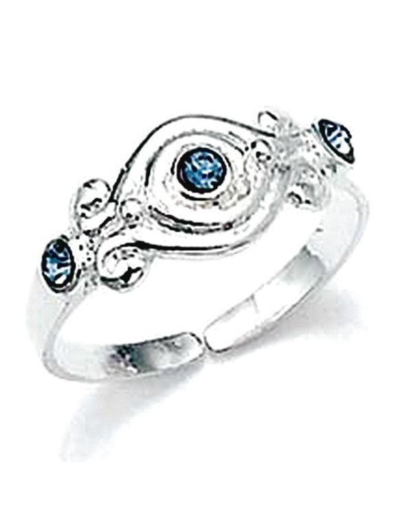 925 Sterling Silver Blue Cubic Zirconia toe ring toe ring for Women
