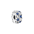 thumbnail image 1 of 925 Sterling Silver Blue&Clear Cubic Zirconia Clip Charm for Bracelet Charms Bangle Pendant Jewelry, 1 of 4