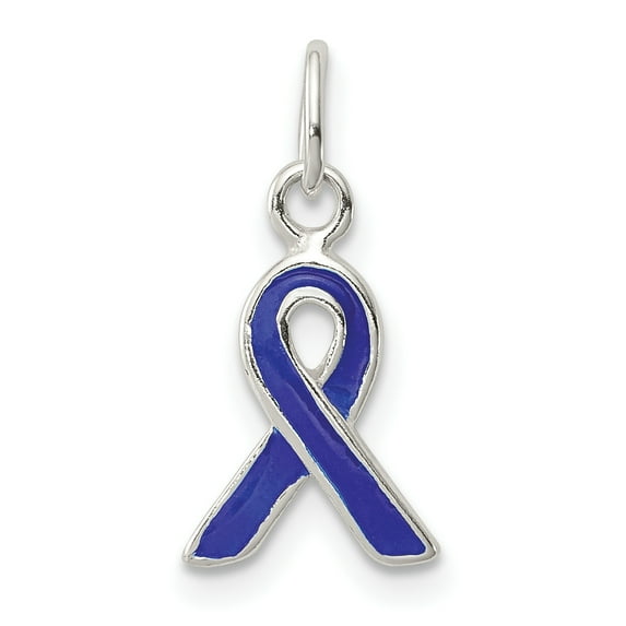 925 Sterling Silver Blue Enameled Awareness Charm Pendant