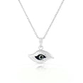 thumbnail image 2 of Sterling Silver Dark Blue Glass Two-Sided Evil Eye Pendant Necklace – 18 Inch 2 of 5