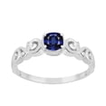 thumbnail image 1 of 925 Sterling Silver Blue Sapphire Cushion 6mm Women's Solstic Valentines Day Gifts Ring, 0.75 Ct, 1 of 1