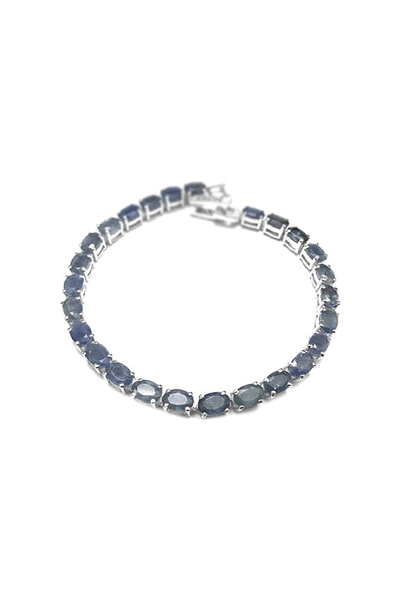 925 Sterling Silver Blue Sapphire Tennis Bracelet September Bracelet Unisex Adults by Juhi Jewels