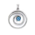 thumbnail image 1 of 925 Sterling Silver Blue Topaz Swirl Pendant Necklace Pendant for Women, 1 of 2