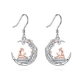 thumbnail image 1 of 925 Sterling Silver Book Earring Hypoallergenic Love Books Earrings Lightweight Book Lover Jewelry Gifts Earring Reading Moon Graduation Gift Jewelry for Women (Moon-Reading), 1 of 2