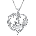 thumbnail image 1 of 925 Sterling Silver Book Lover Necklace Reading Women Pendant Graduation Gift Jewelry for Women, 1 of 10