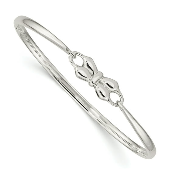 925 Sterling Silver Bow Baby Bangle Bracelet