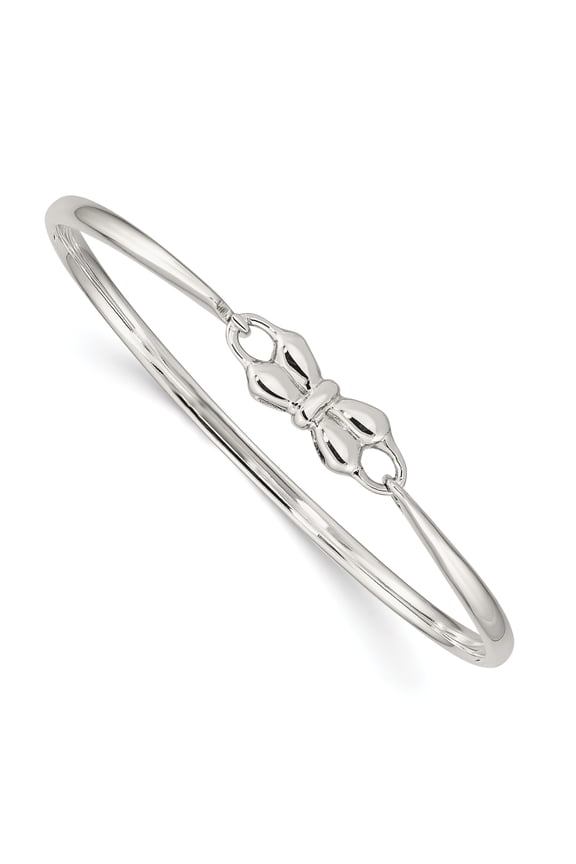 925 Sterling Silver Bow Baby Bangle Bracelet
