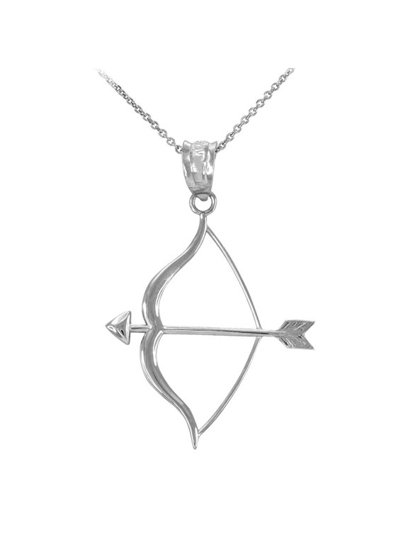 .925 Sterling Silver Bow and Arrow Pendant Necklace (Pendant with 18" chain)