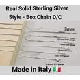 thumbnail image 1 of 925 Sterling Silver Box Chain Diamond Cut Chain Necklace 19 Gauge/1mm Italy Jargod, 1 of 2