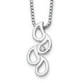 thumbnail image 1 of 925 Sterling Silver Box Diamond Necklace Chain White Ice 18 Inch Raindrop Slide 20 mm, 1 of 7