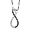 thumbnail image 1 of 925 Sterling Silver Box Diamond Necklace Chain White Night Black Infinity Symbol 18 Inch with 2 Extender 8 mm, 1 of 6