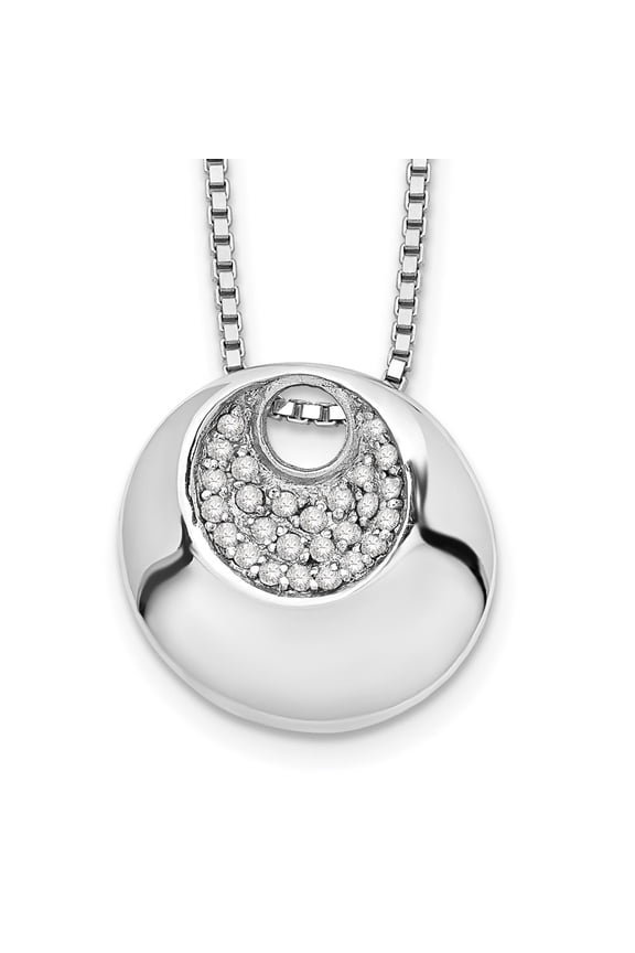 925 Sterling Silver Box Necklace with Pendants Chain White Ice 18 Inch Diamond 2 Extender 20 16 mm