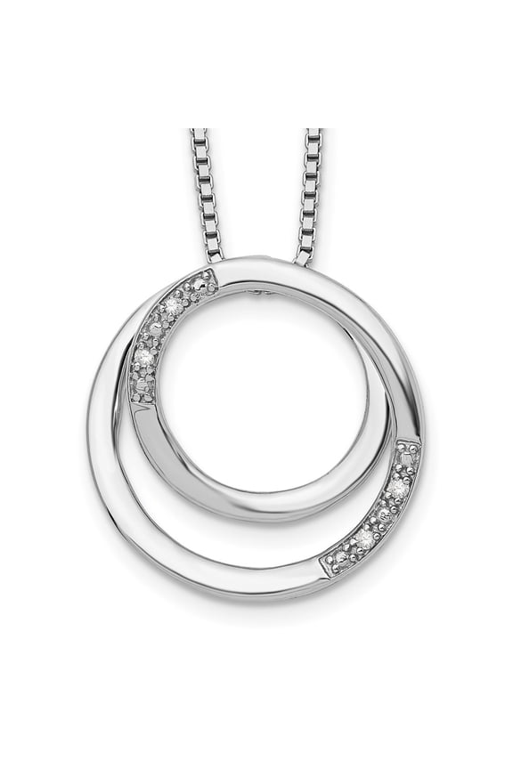 925 Sterling Silver Box Necklace with Pendants Chain White Ice 18 Inch Diamond 2 Extender 20 21 mm