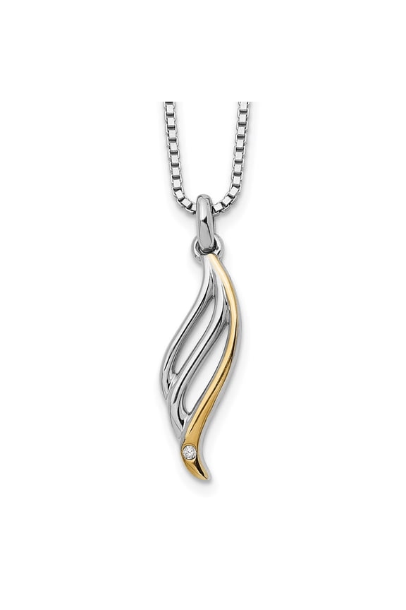 925 Sterling Silver Box Necklace with Pendants Chain White Ice Gold-tone 18 Inch Diamond 2 Extender 20 7 mm