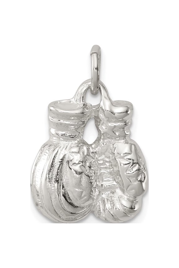 Sterling Silver Boxing Gloves Charm Solid Casted Polished Stunning Timeless Enchanting Perfect for adding elegance to any outfit