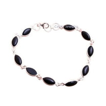 925 Sterling Silver Bracelet For Men, Women, Unisex, Natural Black Onyx Bracelet Gemstone Unique Handcrafted Bracelet For Her or Him